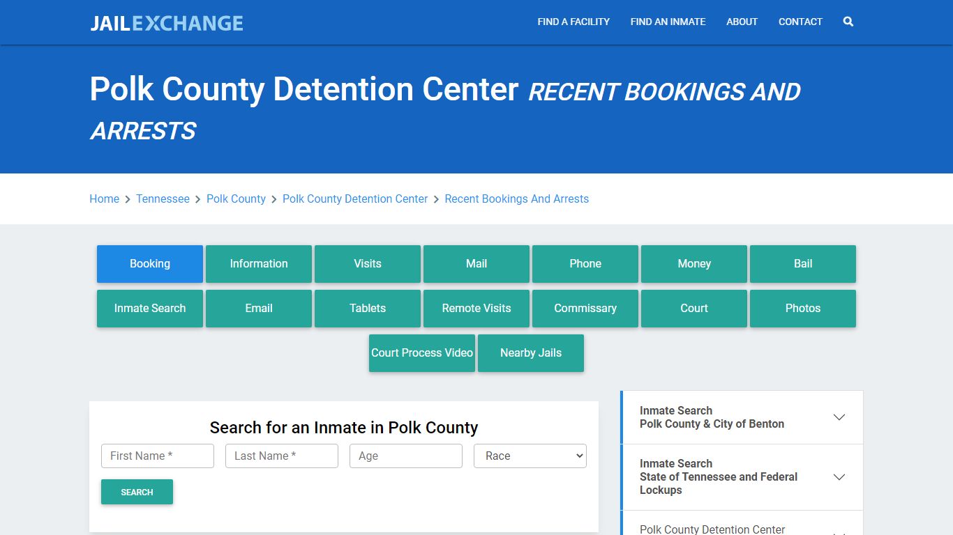 Polk County Detention Center TN Recent Arrests and Bookings - Jail Exchange