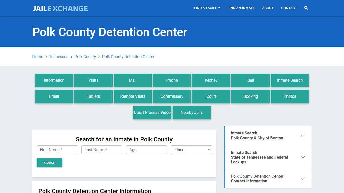 Polk County Detention Center Roster Lookup, TN, Inmate Search